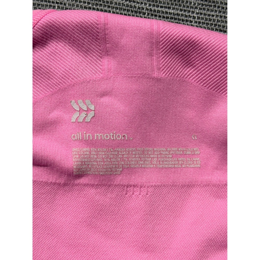 All in Motion Women Large Pink Seamless Adjustable Racerback Sports Bra - Picture 2 of 2
